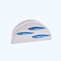 Bomboniera battesimo portatovaglioli ceramica di Vietri alici